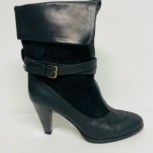 Derek Lam black leather boots strap